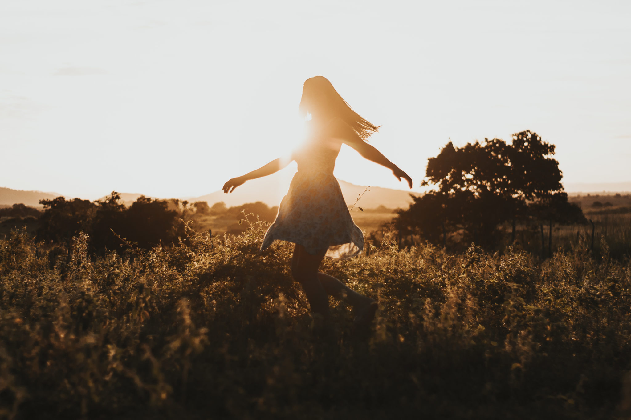 extraordinarily dancing in a golden field